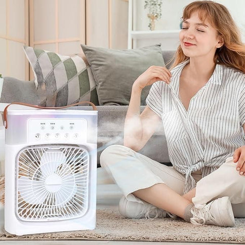 Multifunctional Portable Mini Air Cooler Fan - Portable Mini Cooler - Rechargeable Fan Portable AC for Home - Mini Humidifier Purifier