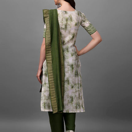 Straight Printed Round Neck Women Kurta Set