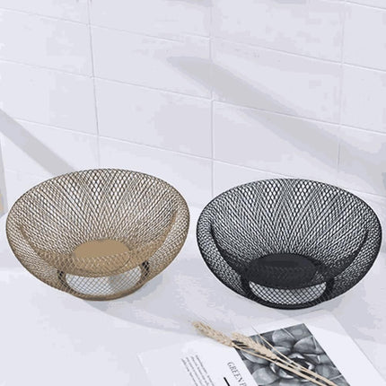 Metal Decorative Modern Wire Round for Fruit, Vegetable Storage, Kitchen Mesh Holder