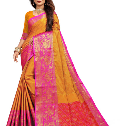 New Zari Jacquard Aura Silk Saree