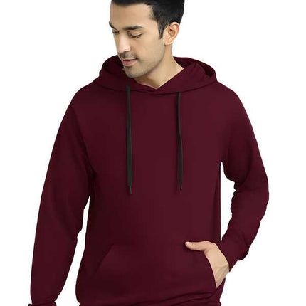 Cotton Solid Full Sleeves Mens Hoodie