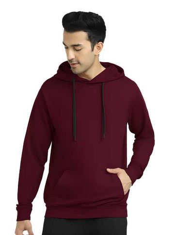 Cotton Solid Full Sleeves Mens Hoodie