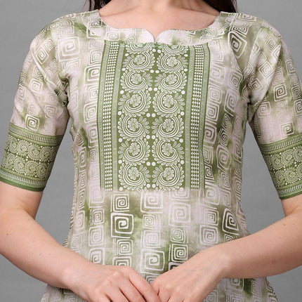 Straight Printed Round Neck Women Kurta Set