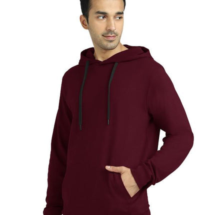 Cotton Solid Full Sleeves Mens Hoodie