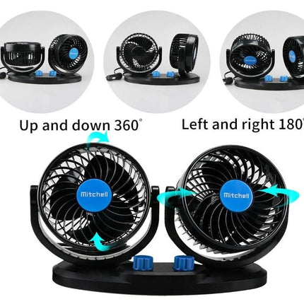 Car Air Circulation Fan 360� Rotatable Auto Car Cooling Fan