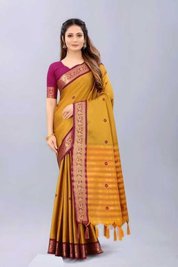 Stunning Weaving Aura Silk Saree