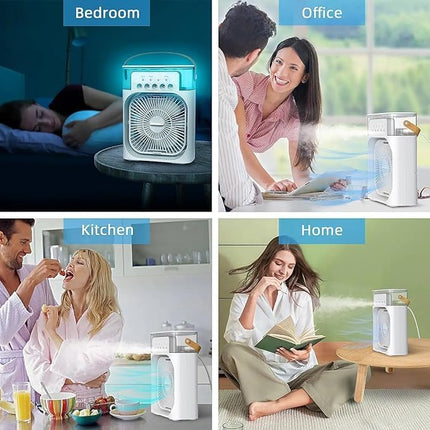 Multifunctional Portable Mini Air Cooler Fan - Portable Mini Cooler - Rechargeable Fan Portable AC for Home - Mini Humidifier Purifier - copy