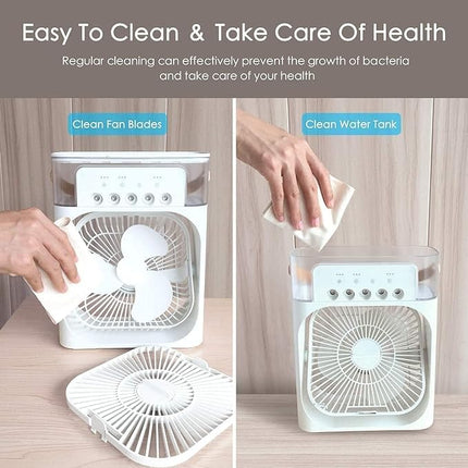 Multifunctional Portable Mini Air Cooler Fan - Portable Mini Cooler - Rechargeable Fan Portable AC for Home - Mini Humidifier Purifier - copy