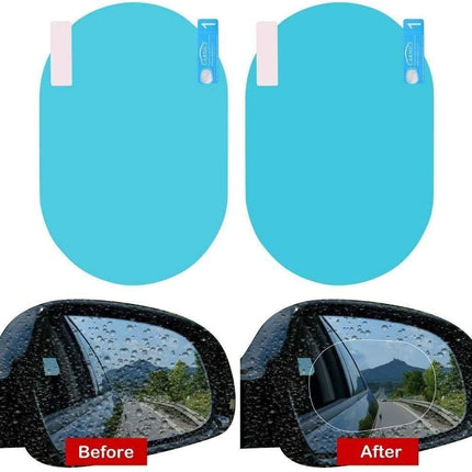 Car Mirror Rain Guard-Waterproof Anti Fog Car Film Rainproof Anti-Water Film Rear-View Mirror Film HD Nano Protective Clear Safe Driving Sticker