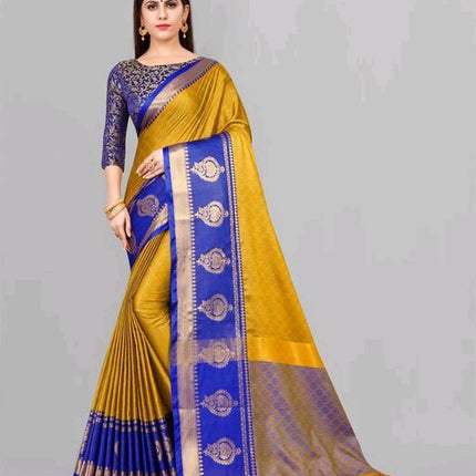 New Zari Jacquard Aura Silk Saree