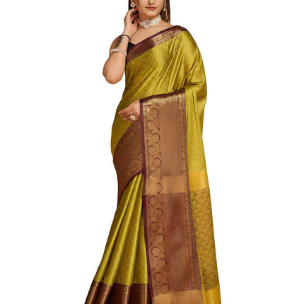 Elegant Zari Woven Aura Silk Saree