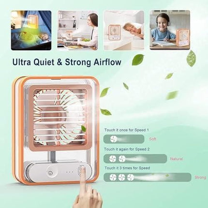 Rechargeable Battery Operated Mini USB Fan With Mist Water Spray