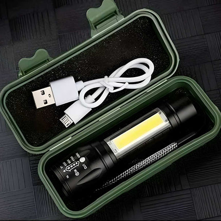 Pocket Size Mini Portable XPE + COB LED Tactical Flashlight