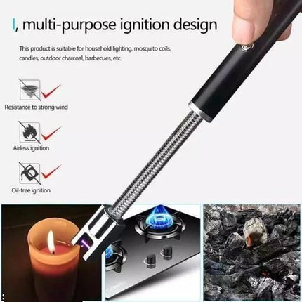 Electronic Long Matches For Candles Refillable Stove Grill Lighter Kitchen Gas Lighter Stick Camping BBQ Arc Lighter