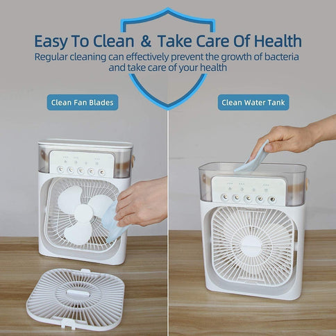 Multifunctional Portable Mini Air Cooler Fan - Portable Mini Cooler - Rechargeable Fan Portable AC for Home - Mini Humidifier Purifier - copy